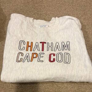 Champion White/Grey Crewneck with Multicolor Lettering